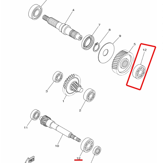 93306-303YJ ลูกปืน TRICITY AL125F MIO125I อะไหล่แท้ YAMAHA ราคาต่อ1ชิ้น