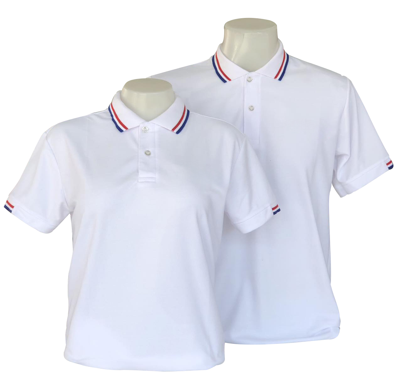 เสื้อโปโลสีขาวลายธงชาติ