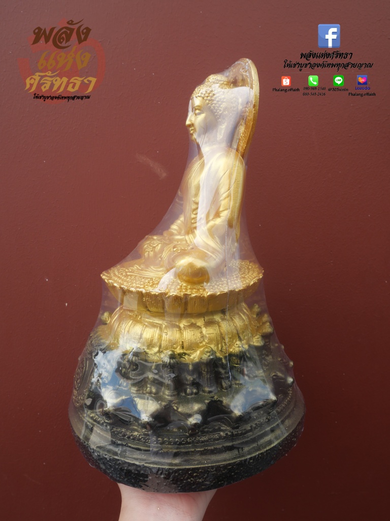 พระปางสมาธิ ด้านหลังธรรมจักร พระพุทธรูป พระพุทธเจ้าตรัสรู้ หน้าตัก 5 นิ้ว