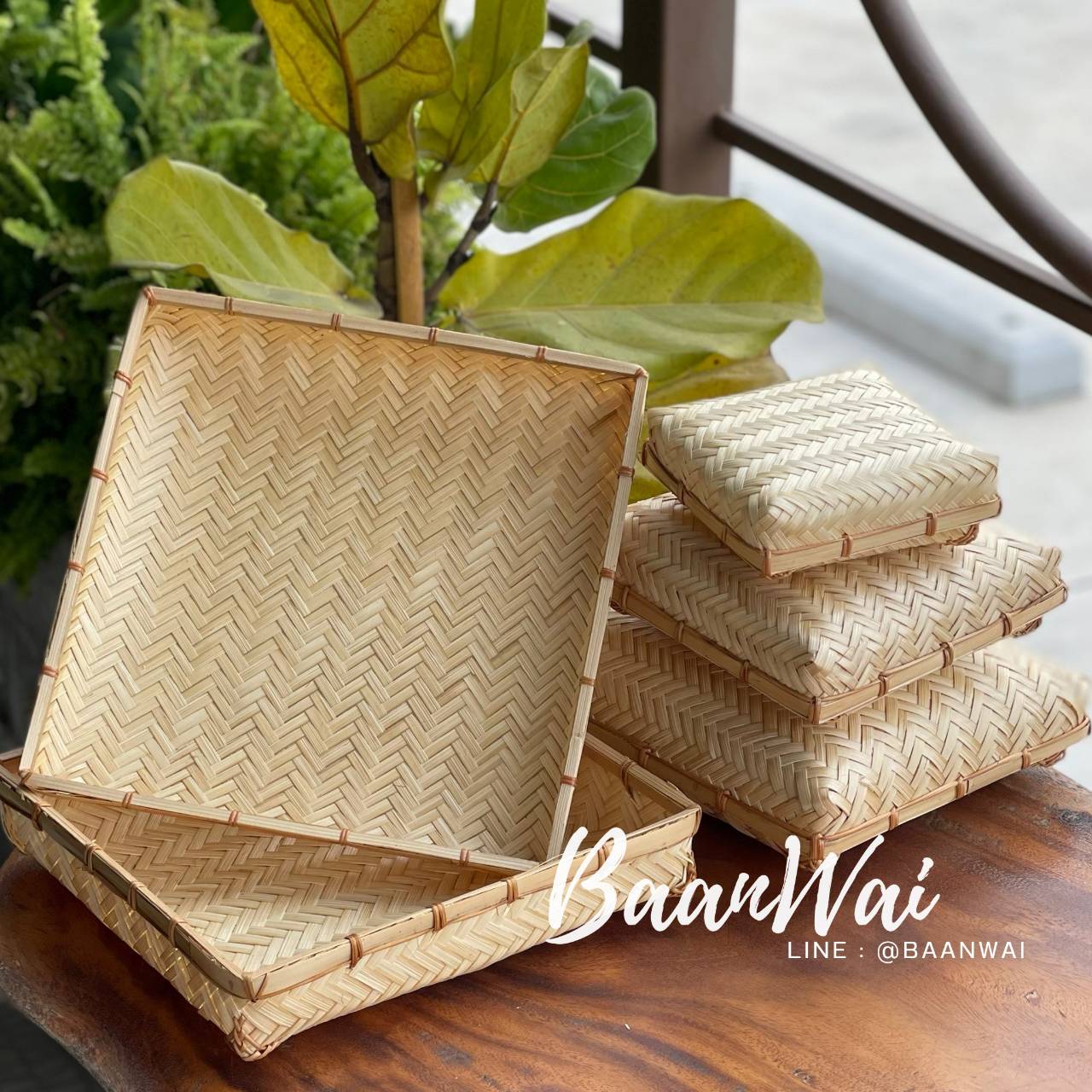 กล่องไม้ไผ่ มีฝาปิด