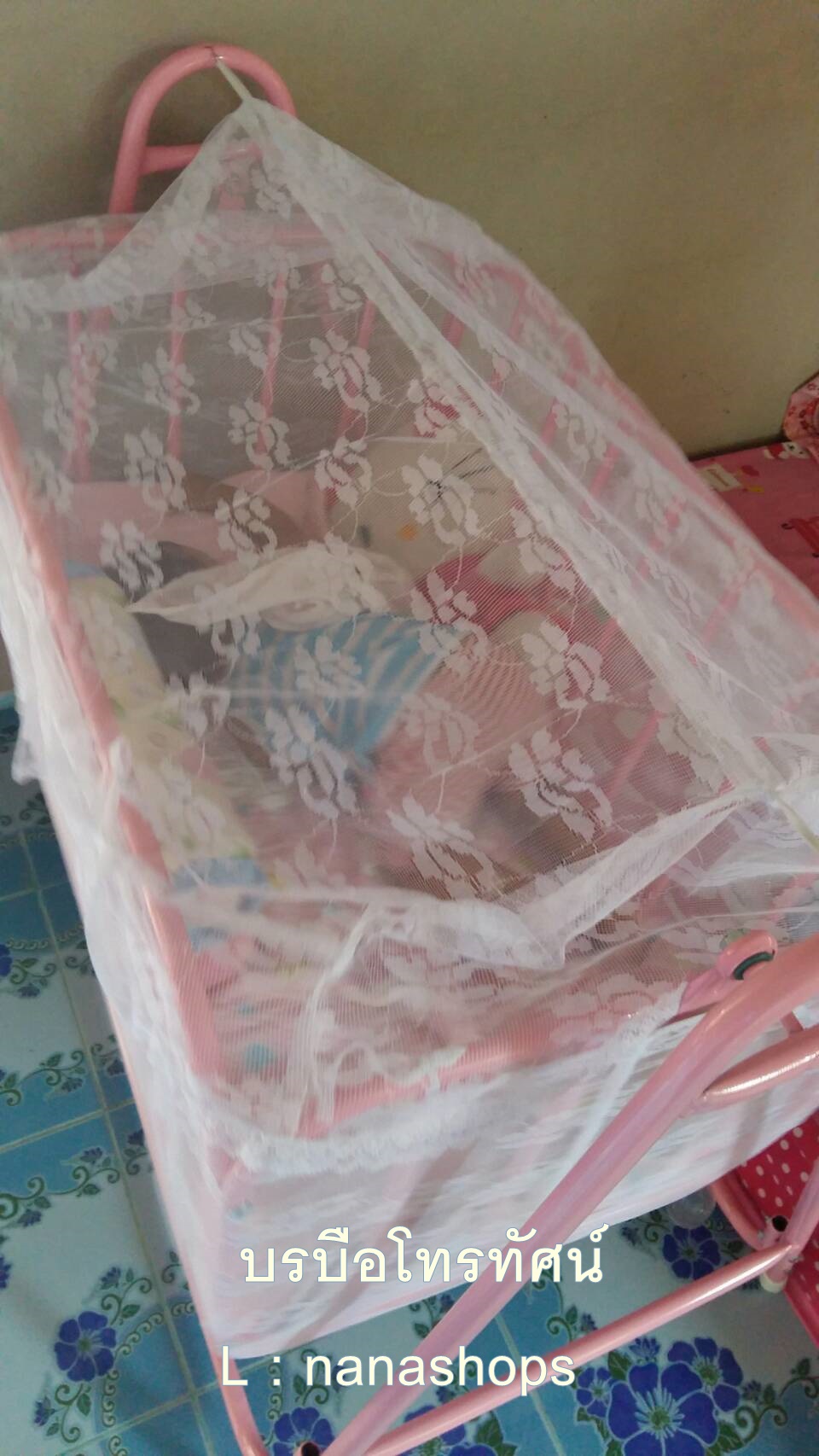 เปลไกวเด็กดีไลท์-102 #เปลเลี้ยงเด็ก เปลลูกกรงทรงสี่เหลี่ยม เปลเหล็ก