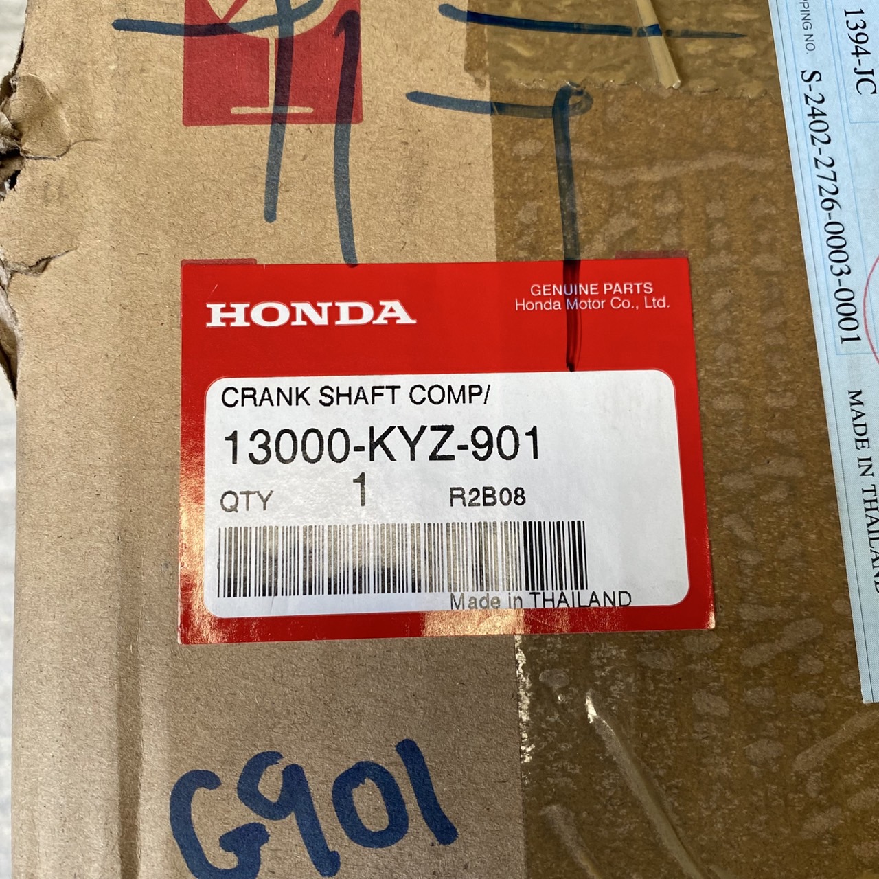 13000-KYZ-901 เพลาข้อเหวี่ยงทั้งชุด WAVE125I 2014-2019 ไอ(ปลาวาฬ) อะไหล่แท้ HONDA