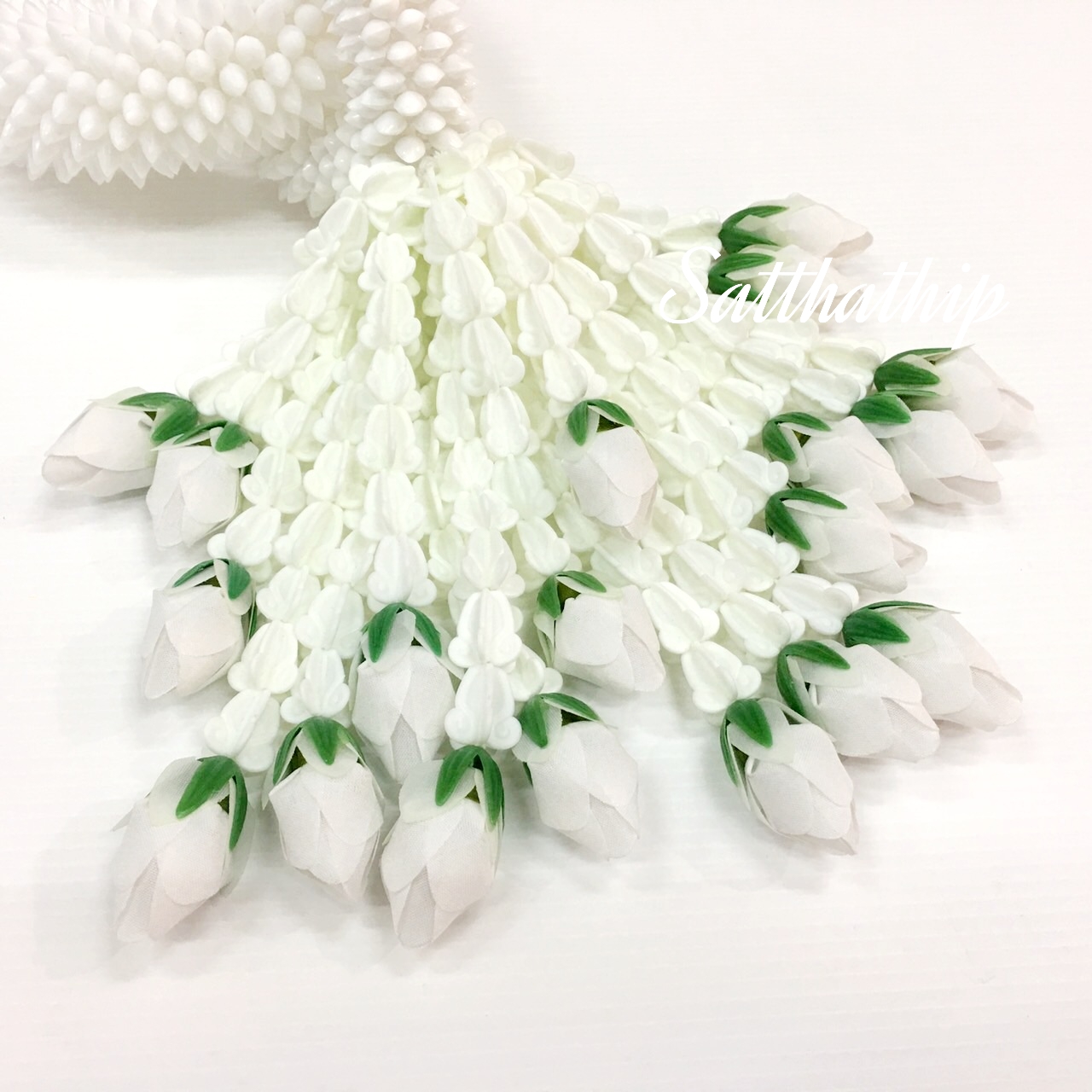 พวงมาลัยดอกพุด - พวงมาลัยดอกพุดประดิษฐ์ - พวงมาลัยประดิษฐ์