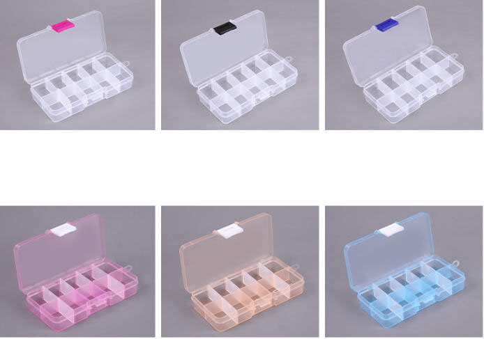 กล่อง10ช่อง,กล่องใส่ขออเนกประสงค์,ขนาด12.8*6*2.3cm