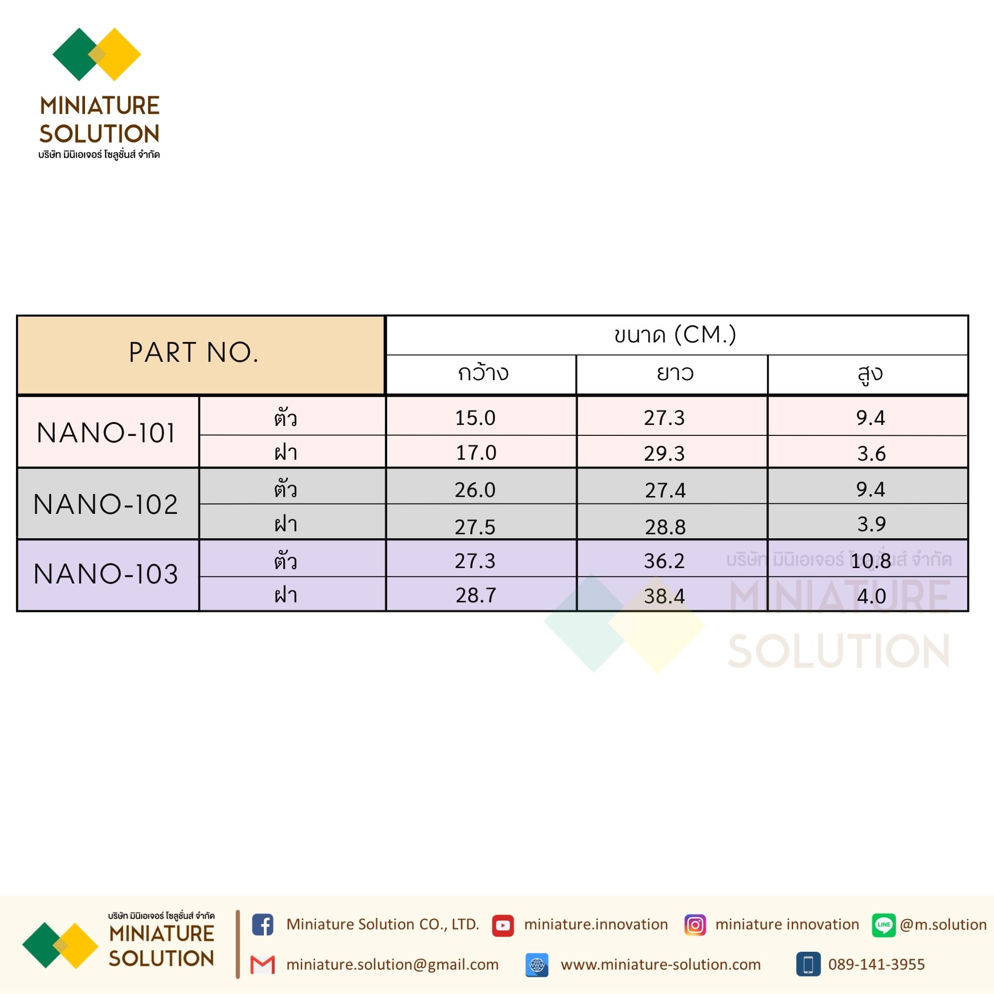 NANO กล่องพลาสติกกันน้ำ มีหลังคา 11.5x13x6" (NANO-102W) 12.5x16x6.5" (NANO-103W) 15x21x8" (NANO-104W) สีขาว (102G) สีเทา