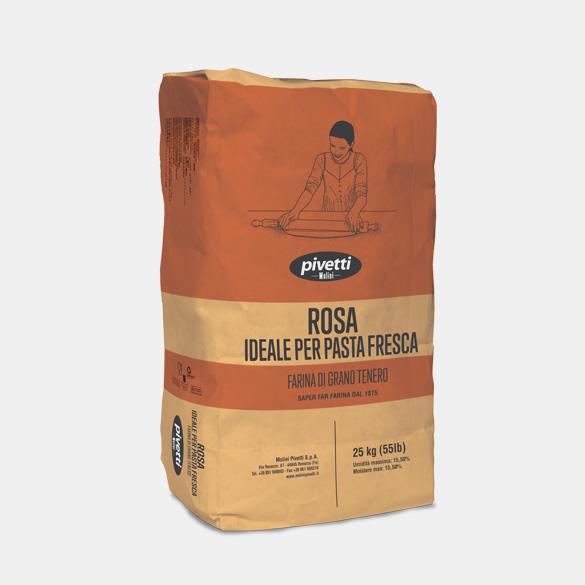 แป้งพาสต้า Pivetti Professional Pasta Flour Fresca Rosa กระสอบ 25 KG. (01-7722-12)