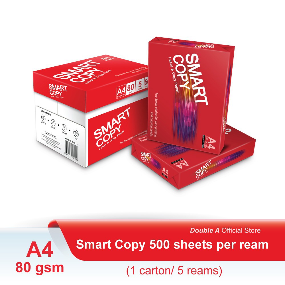 กระดาษถ่ายเอกสาร A4 80 แกรม smart copy