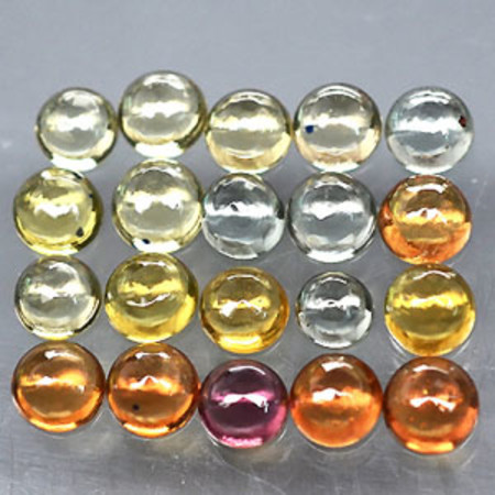 แซฟไฟร์หลากสี (Sapphire) 2.35 กะรัต 20 ชิ้น 2.7 มิล