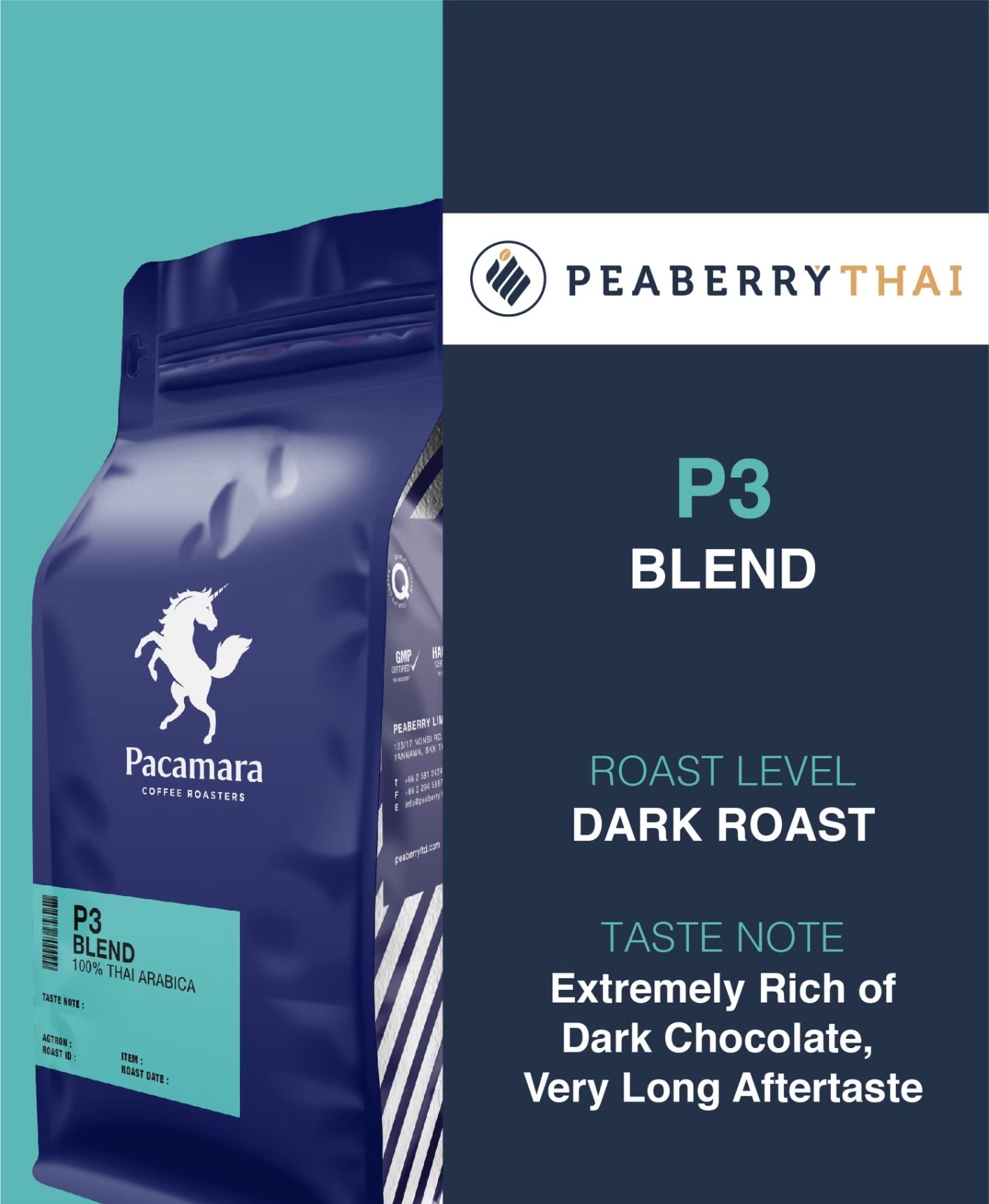 เมล็ดกาแฟคั่ว Pacamara P3 Blend Arabica Coffee Beans 250 g. (05-8166)