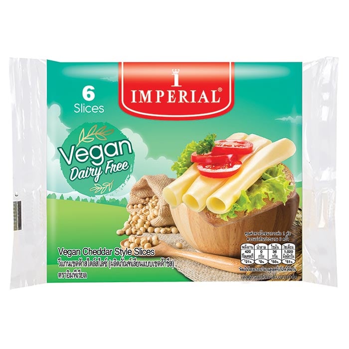 Imperial Vegan Cheddar Style Slices 6 แผ่น 125 g. (05-8667)