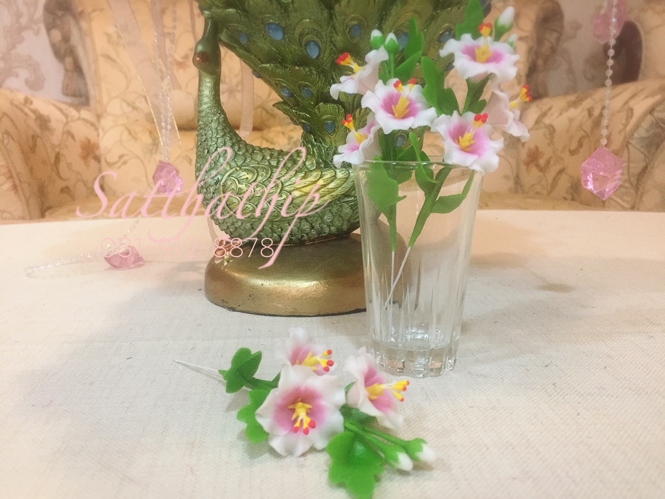 ดอกชบา ประดิษฐ์จากดิน - ดอกชบา - Chinese rose