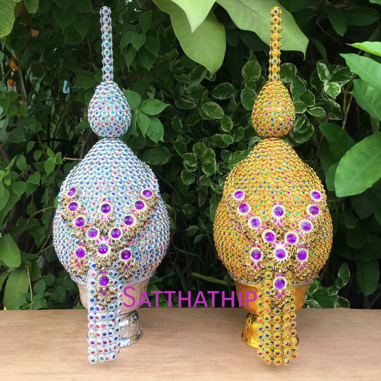 พานพุ่ม - พานพุ่มสักการะ - พานพุ่มเงินทอง - พานพุ่มนพเก้า [6 นิ้ว/ 2,900บาท/คู่]