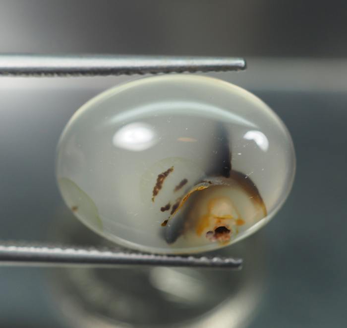 หินสีสวยลายธรรมชาติ (Moontan Agate) 6.70 กะรัต