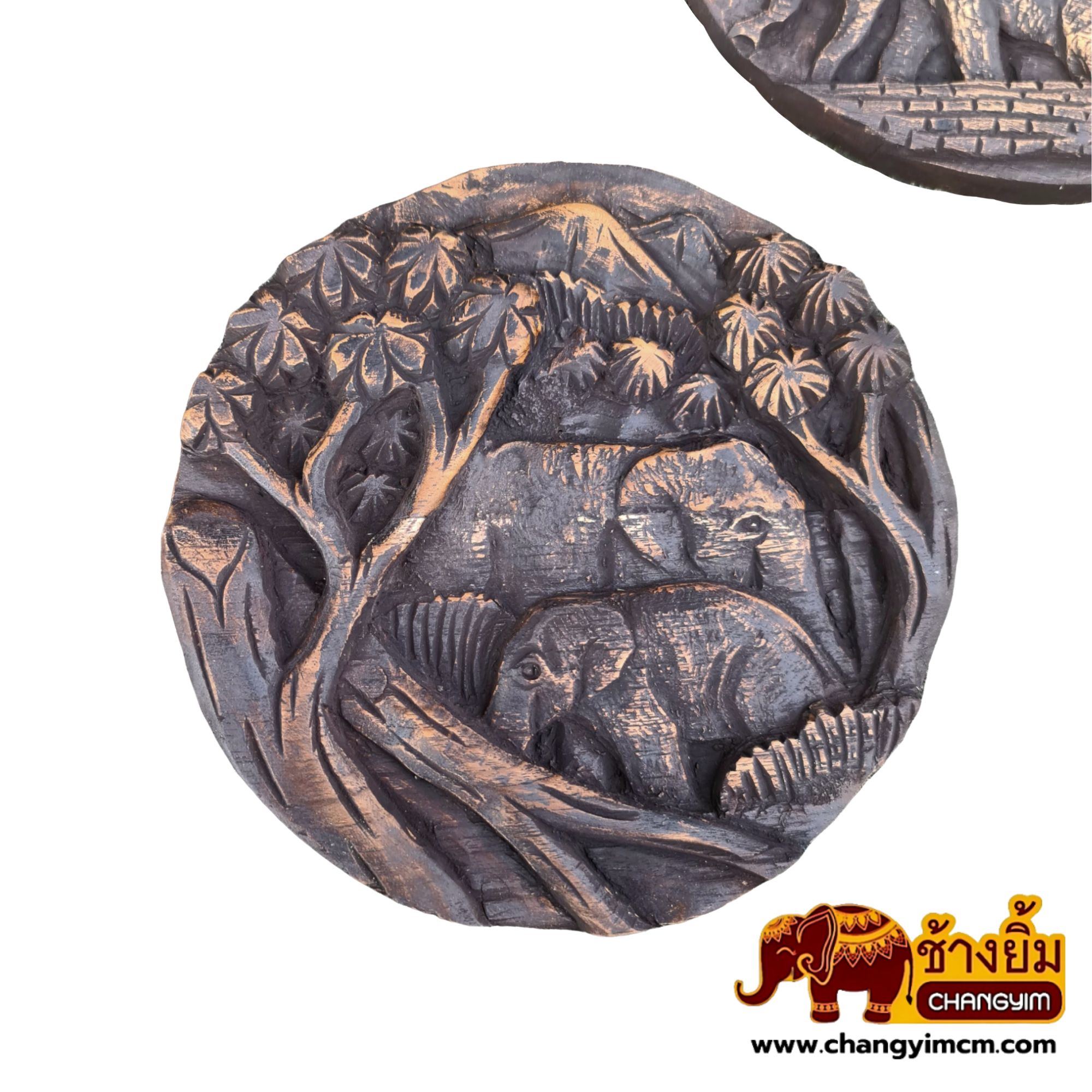 แผ่นแกะสลักกลม 8 นิ้ว เคลือบดำ