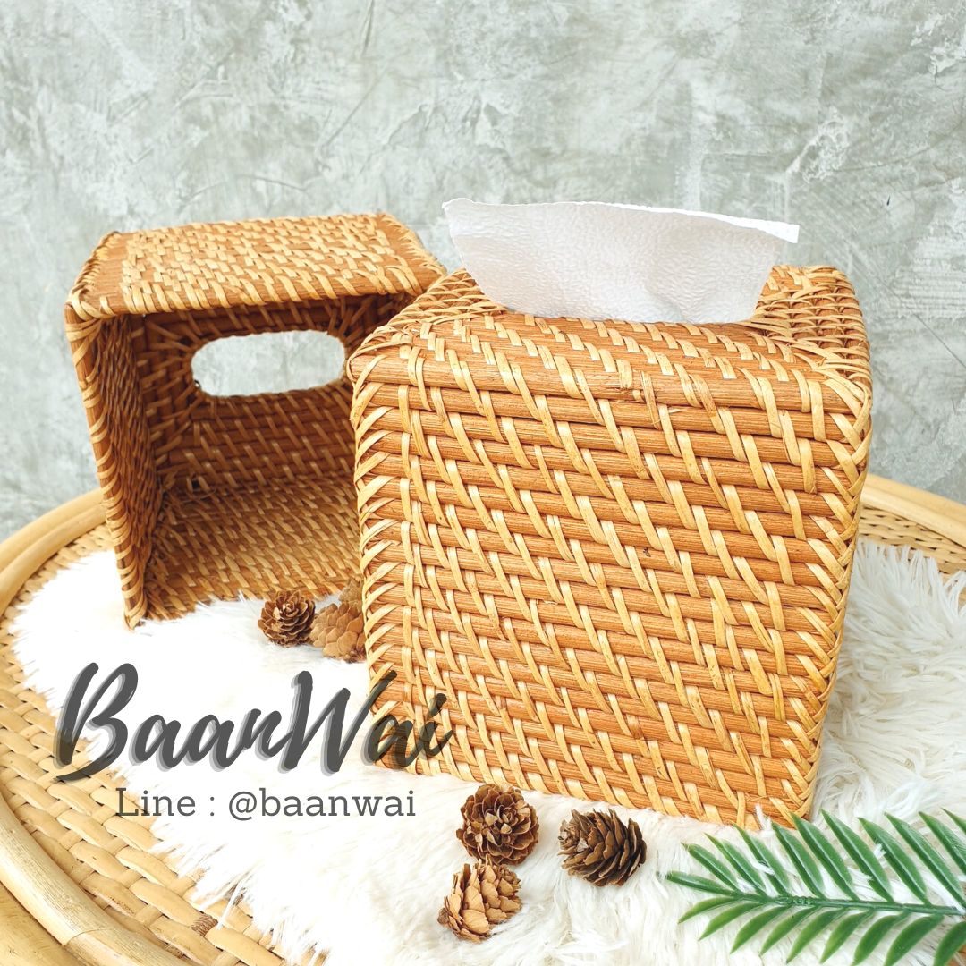 กล่องหวาย กล่องครอบทิชชูหวาย กล่องหวายอเนกประสงค์