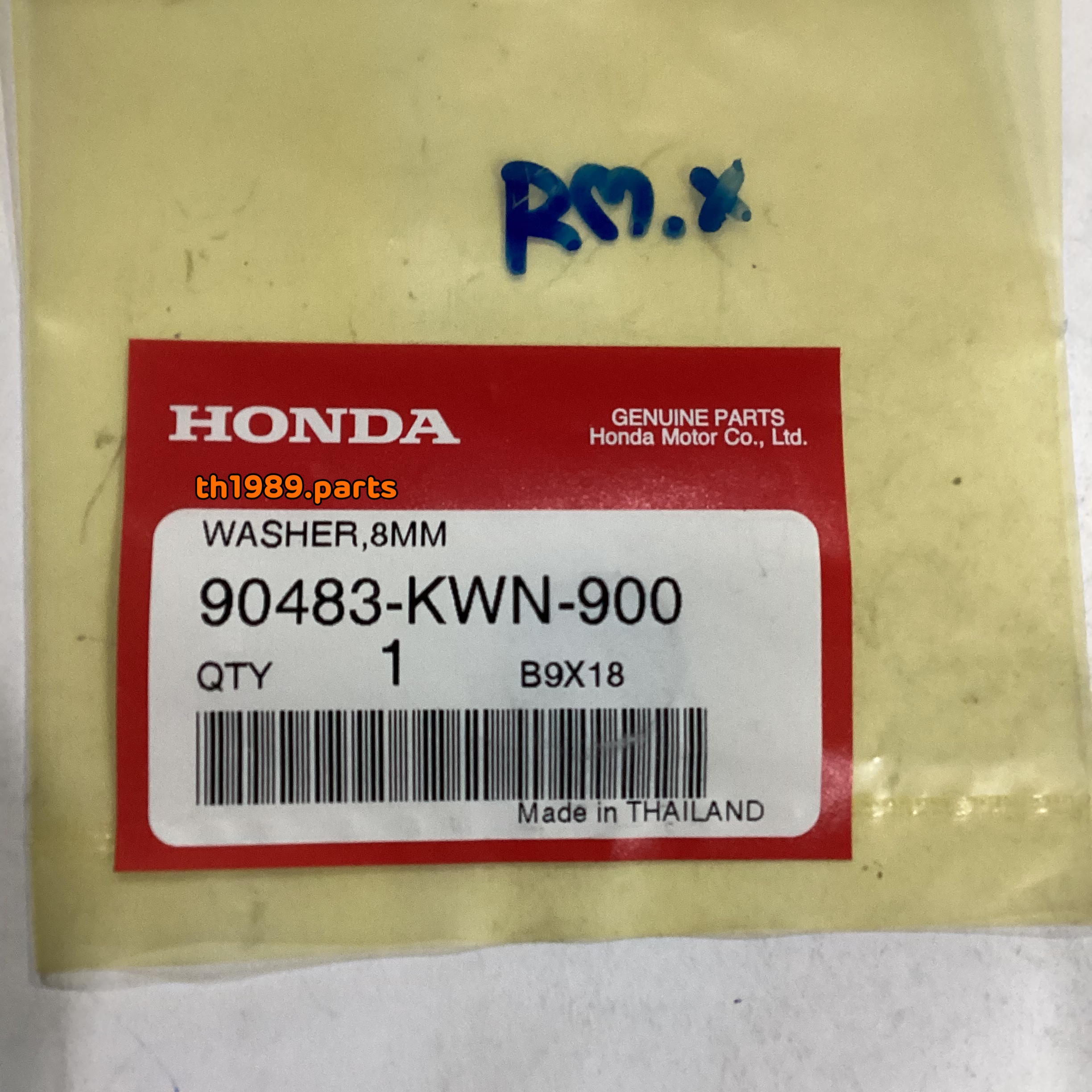 90483-KWN-900 แหวนรอง, 8 มม. CLICK125i 2012-2020 , PCX150 2012-2019 , CLICK150I 2019-2020 อะไหล่แท้ HONDA