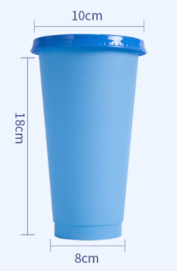 แก้วพลาสติก,แก้วพลาสติกพร้อมหลอด,แก้วเปลี่ยนสี,มีกากเพชร,710ml