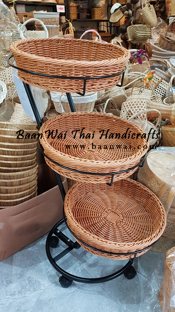 ตะกร้าวางโชว์สินค้า ชั้นวางโชว์สินค้า หวายเทียม