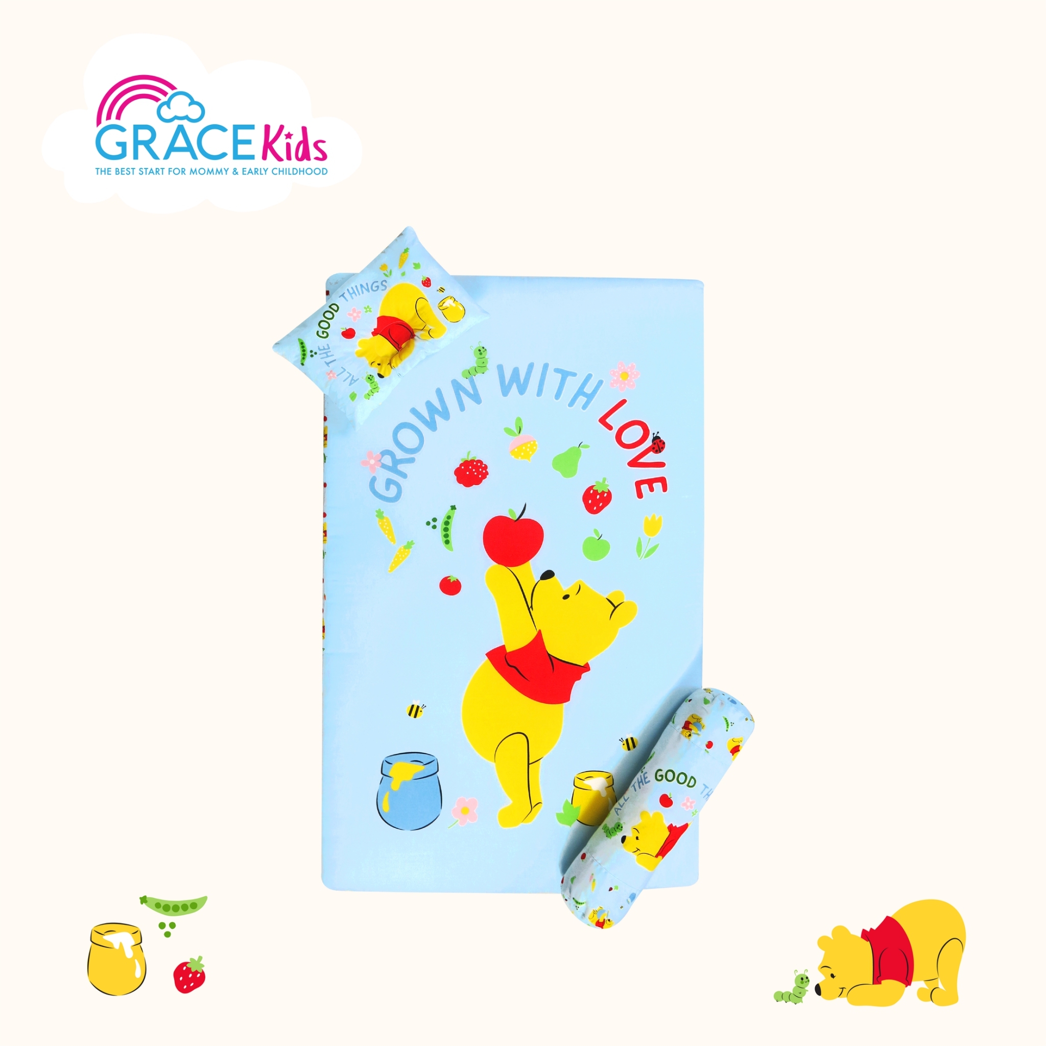 GraceKids ดีสนีย์เซทที่นอนลาย Pooh Love to Grow Size M ขนาด 24x40x2.5"