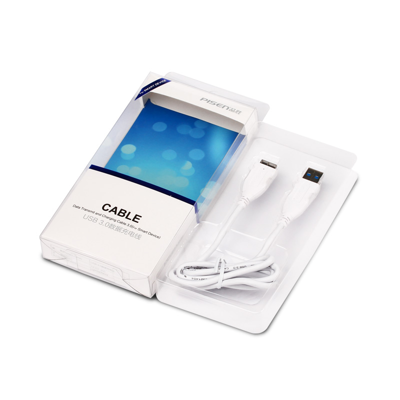 PISEN สายชาร์จ Micro USB 3.0 Data Transmit and Charging Cable ยาว 800 mm อุปกรณ์สำหรับรีชาร์จและซิงค์เพื่อโอนถ่ายข้อมูลแบบ 2-in-1 (For Smart Device) - สีขาว