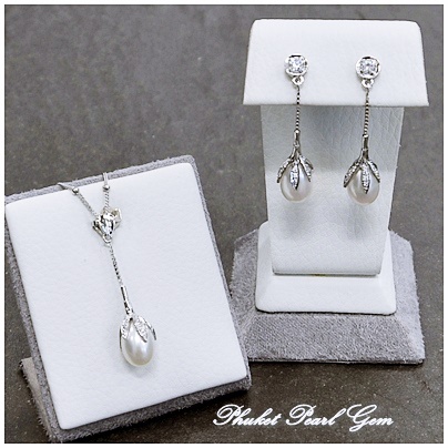 Phuket Pearl Gem Black Elegance Pearl Earrings