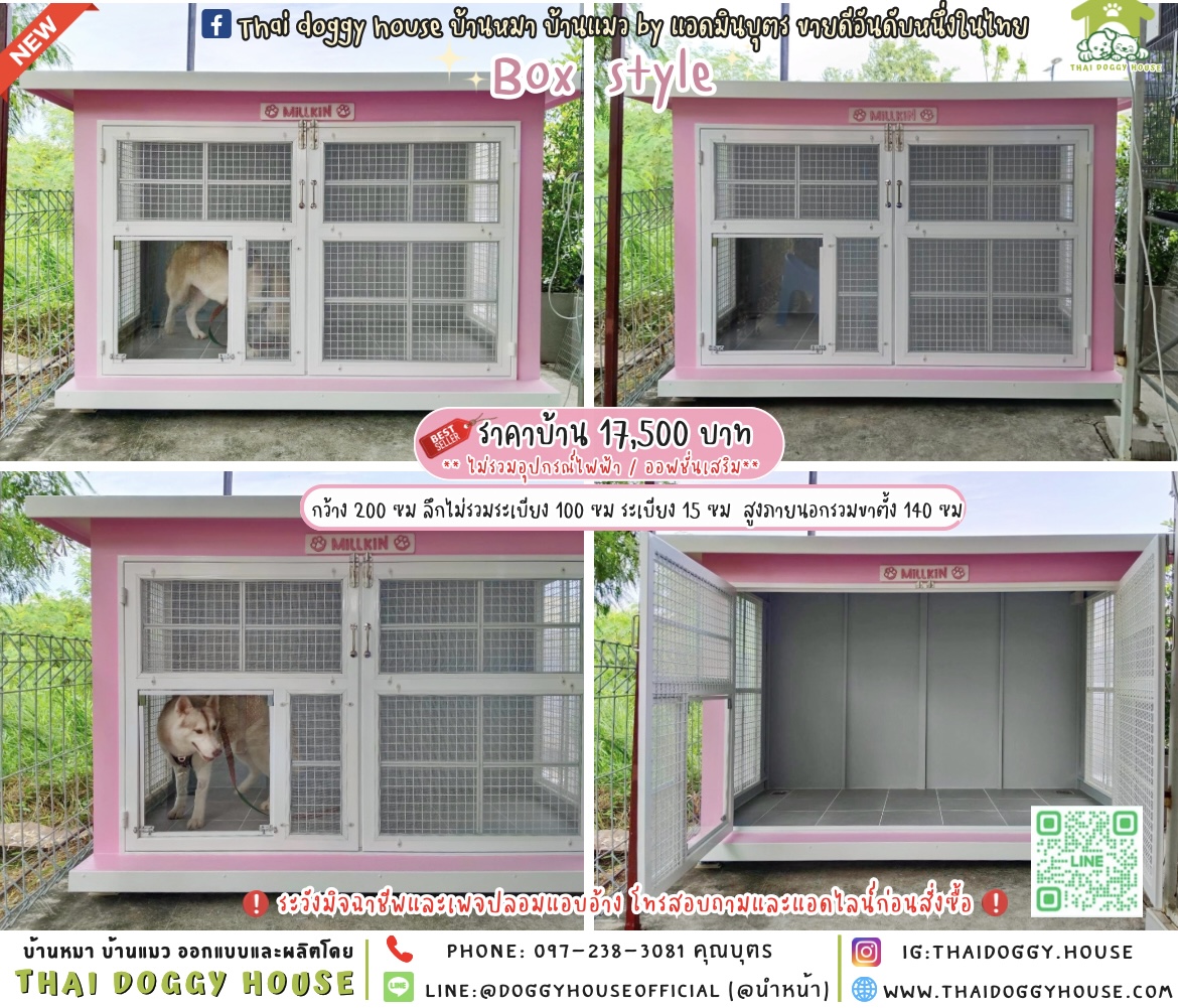 🏡บ้านหมา มุ้งลวด แบบบ้าน ⋆·˚ ༘ 𝐁𝐨𝐱 𝐒𝐭𝐲𝐥𝐞 🐶🎀