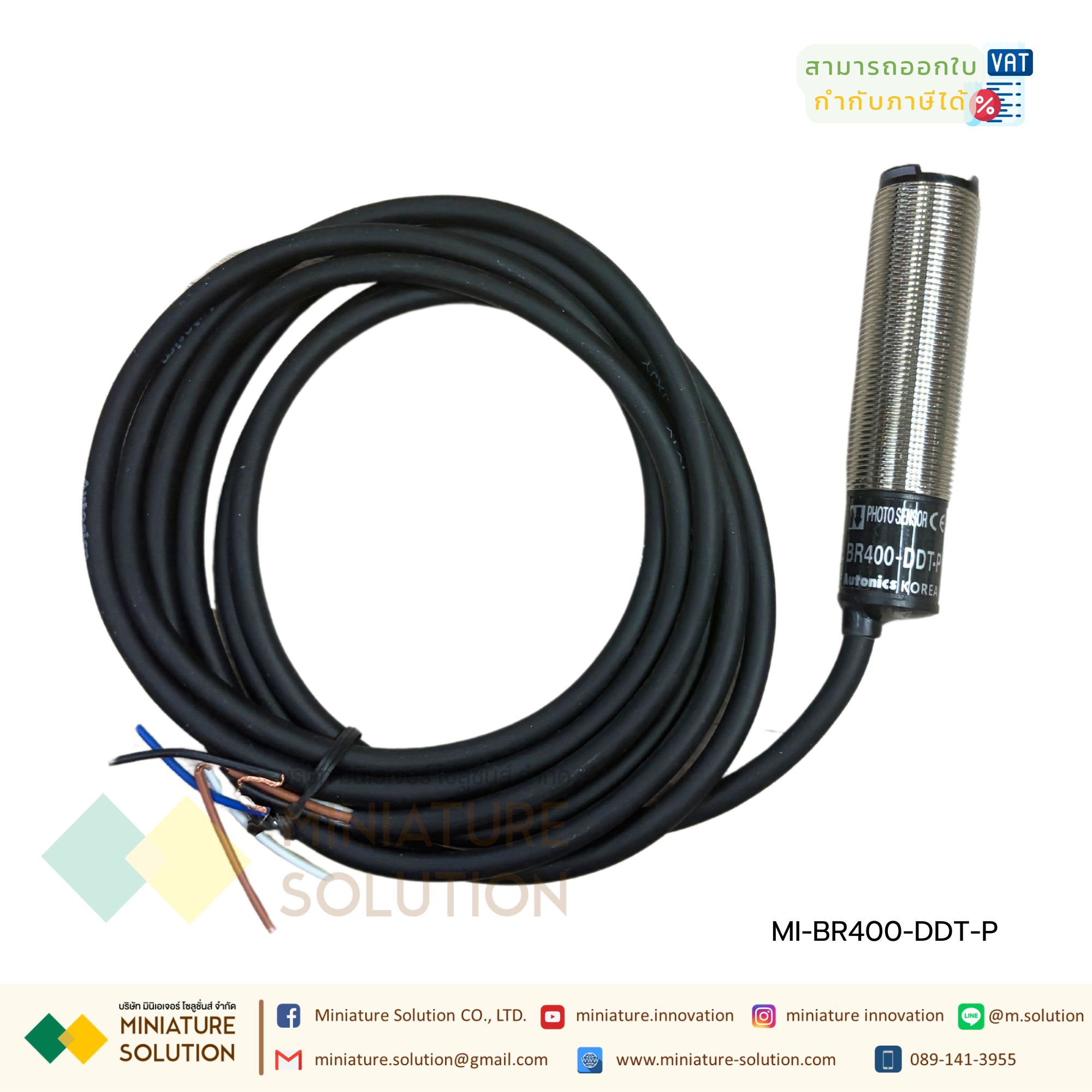 AUTONICS PHOTOELECTRIC SENSOR เซ็นเซอร์โฟโตอิเล็กทริก ระยะตรวจจับ 100/400 mm. M18, 12-24VDC PNP/NPN
