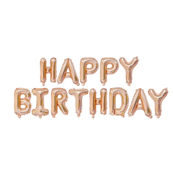 ฟอยล์ลูกโป่ง-HAPPY BIRTHDAY (แบบไม่เป่าลม)-ROSE