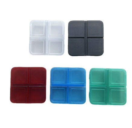 กล่องใส่ยา,กล่องยา,กล่องใส่ยา4ช่อง,สกรีนโลโก้,ราคาถูก,ขนาด6.0x6.0x1.7cm