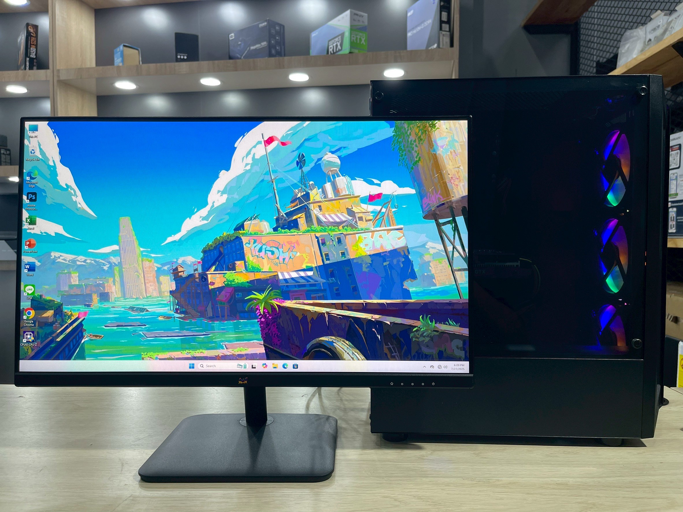 PC ประกอบ AMD Ryzen 5/RAM 16 DDR4/GTX 1650 + Monitor ViewSonic 23.8" 75Hz