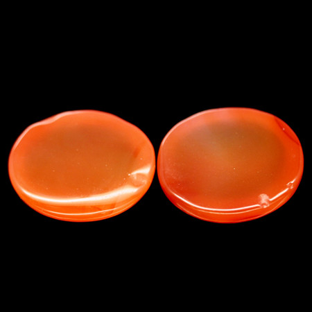 คาร์เนเลี่ยน (Carnelian) 9.10 กะรัต 2 ชิ้นสีส้มแดง