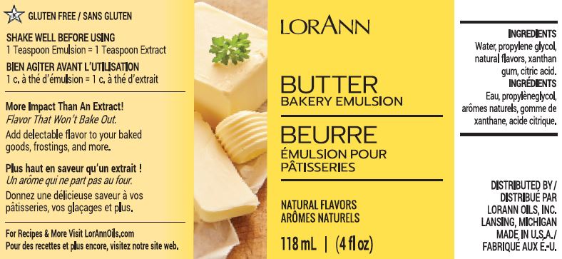 LORANN Natural Butter Emulsion 4 Oz. กลิ่นเนย (118 ml) (06-7580-03)