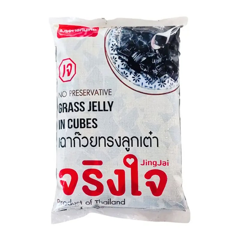 เฉาก๊วยเต๋า ตราจริงใจ 1 กก. Jing Jai Glass Jelly in Cubes1 Kg. (แช่เย็น) (05-8975)