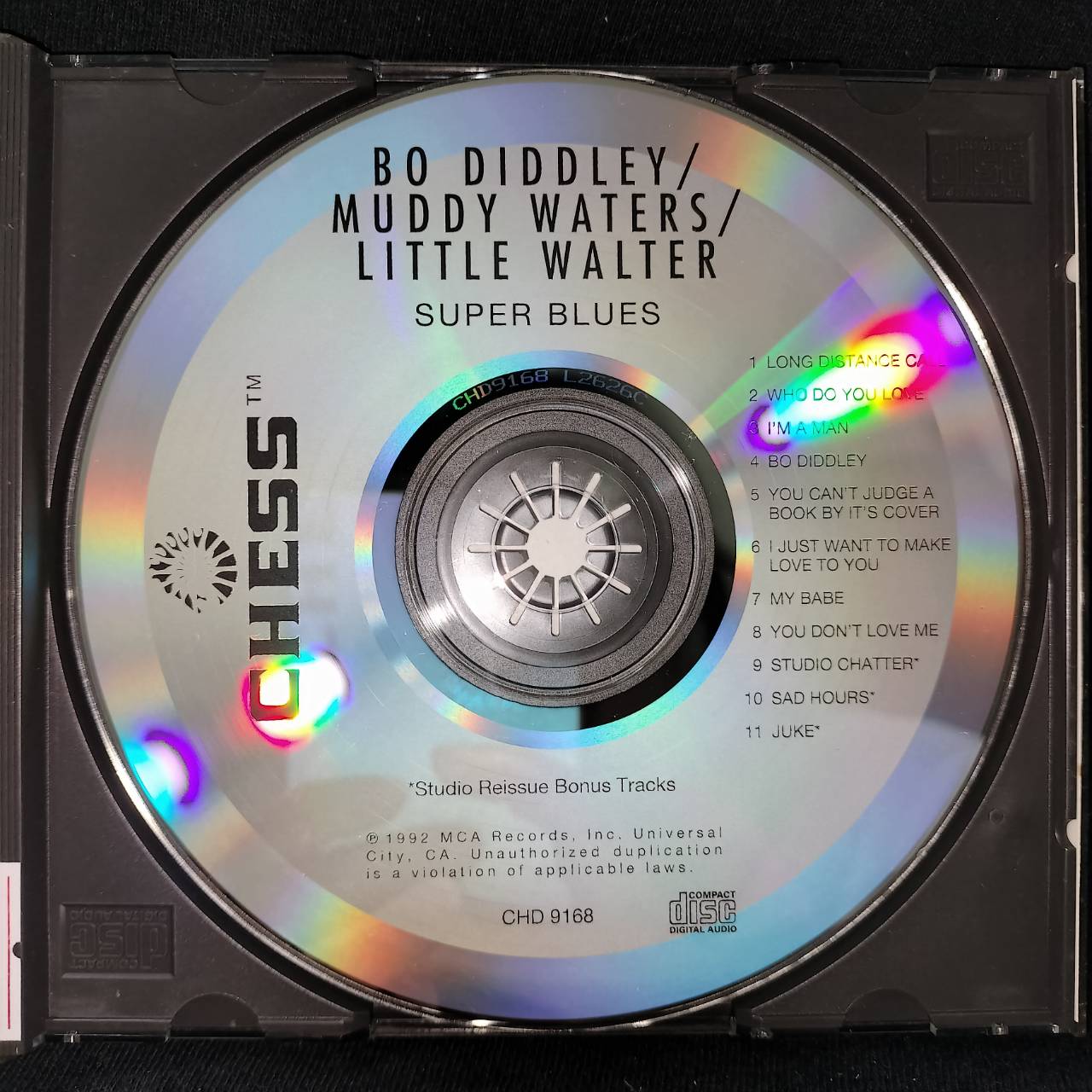Bo Diddley, Muddy Waters, Little Walter – Super Blues (Bo Diddley, Muddy Waters, Little Walter Join Forces) / USA / ปกเจาะ / ปกในมีจุดเหลือง / แผ่นดี