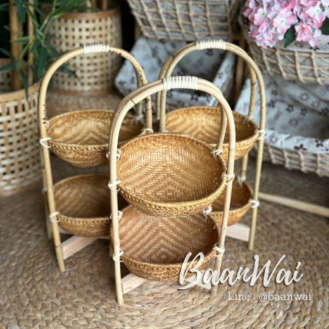 ชั้นวางไม้ไผ่ ก้นกระชอน