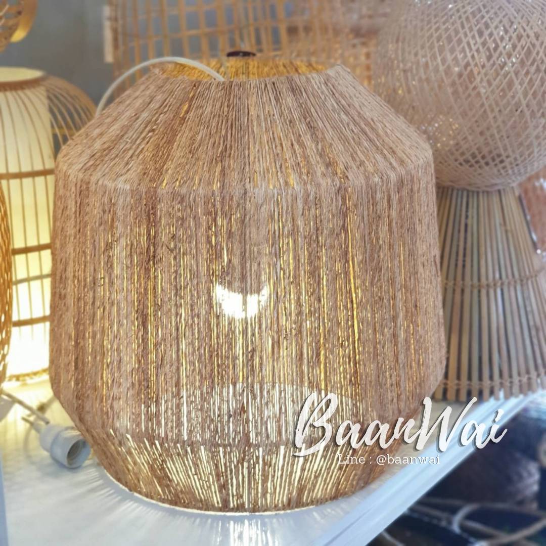 โคมไฟเชือกสาน สไตล์มินิมอล ทรงถัง ขนาด 40 * 45 cm