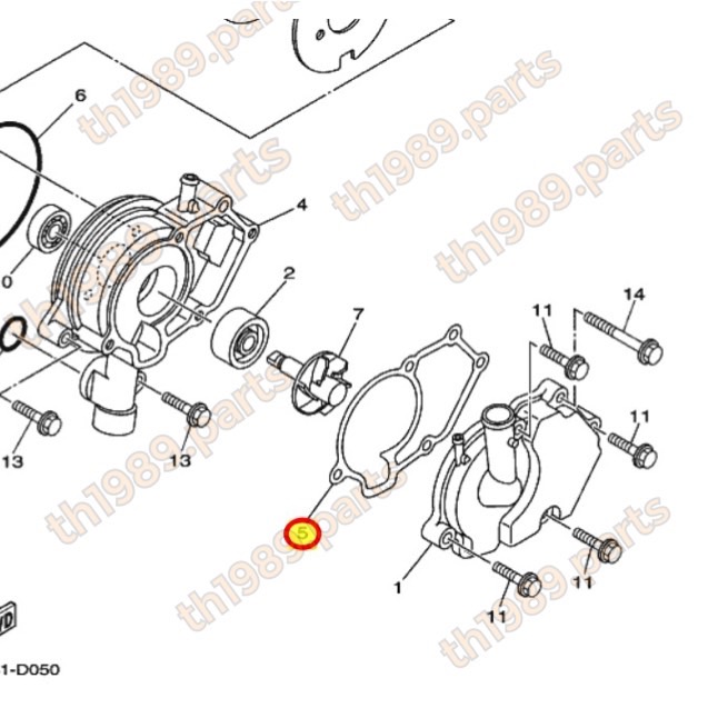 5YP-E1196-00 ปะเก็นเสื้อสูบ ปะเก็นฝาครอบปั๊มน้ำ SPARK135 , X-1R อะไหล่แท้ YAMAHA