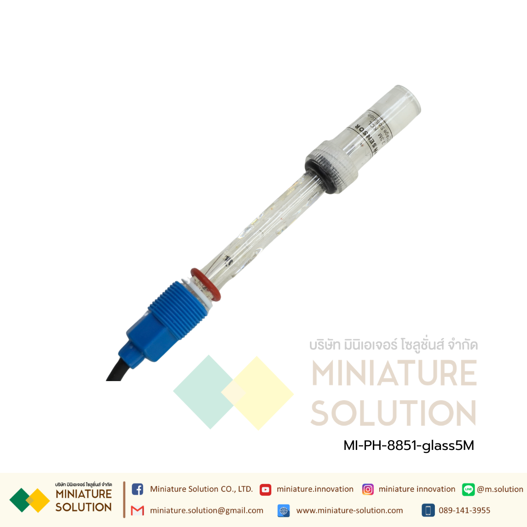 เซนเซอร์ PH สำหรับ Controller รุ่น PH-8851 High temperature glass electrode (5m temperature compensation)