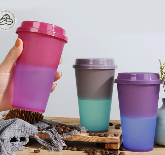 แก้วพลาสติก,แก้วพลาสติกเปลี่ยนสี,แก้วกาแฟพลาสติก,480ml,ขั้นต่ำ3,000ชิ้น,ราคาถูก