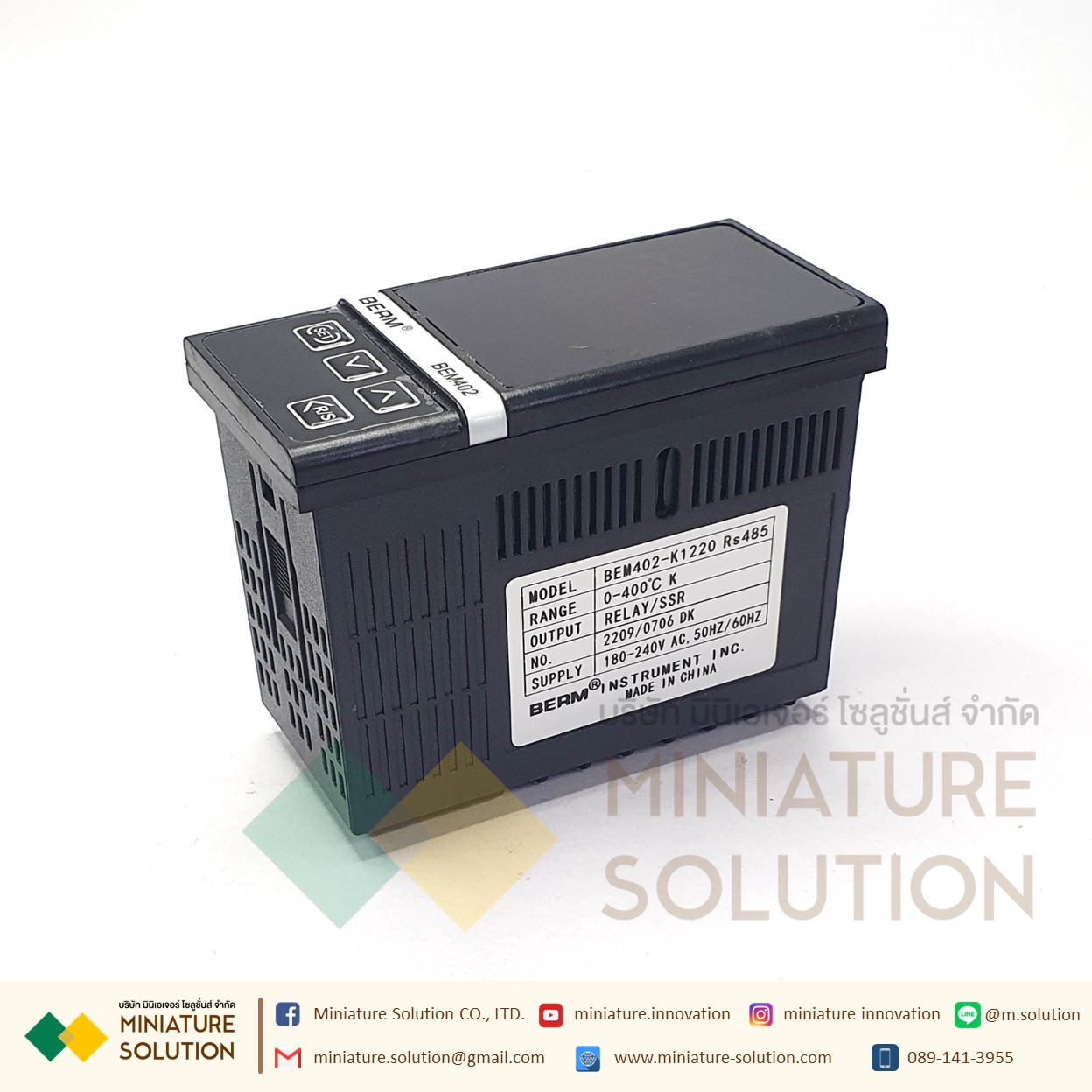 BERM โมดูลควบคุมอุณหภูมิ จอแสดงผล LED ดิจิตอล 180-240VAC เอาต์พุต 0-400 ℃ (RS485/4-20MA)