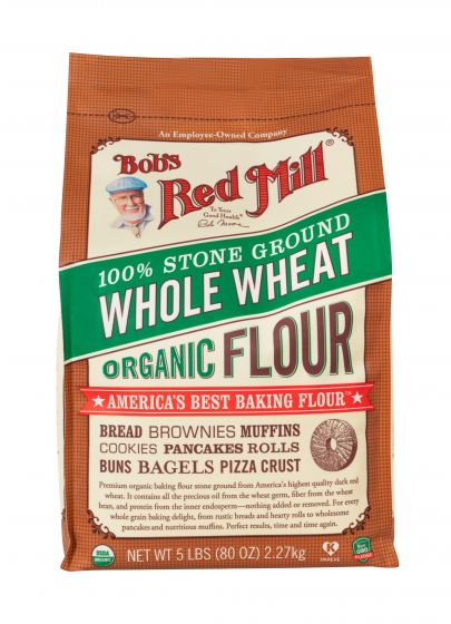 Bob's Red Mill Organic Whole Wheat Flour 5Lbs. /2.2 kg. (05-7249) (01-8322)