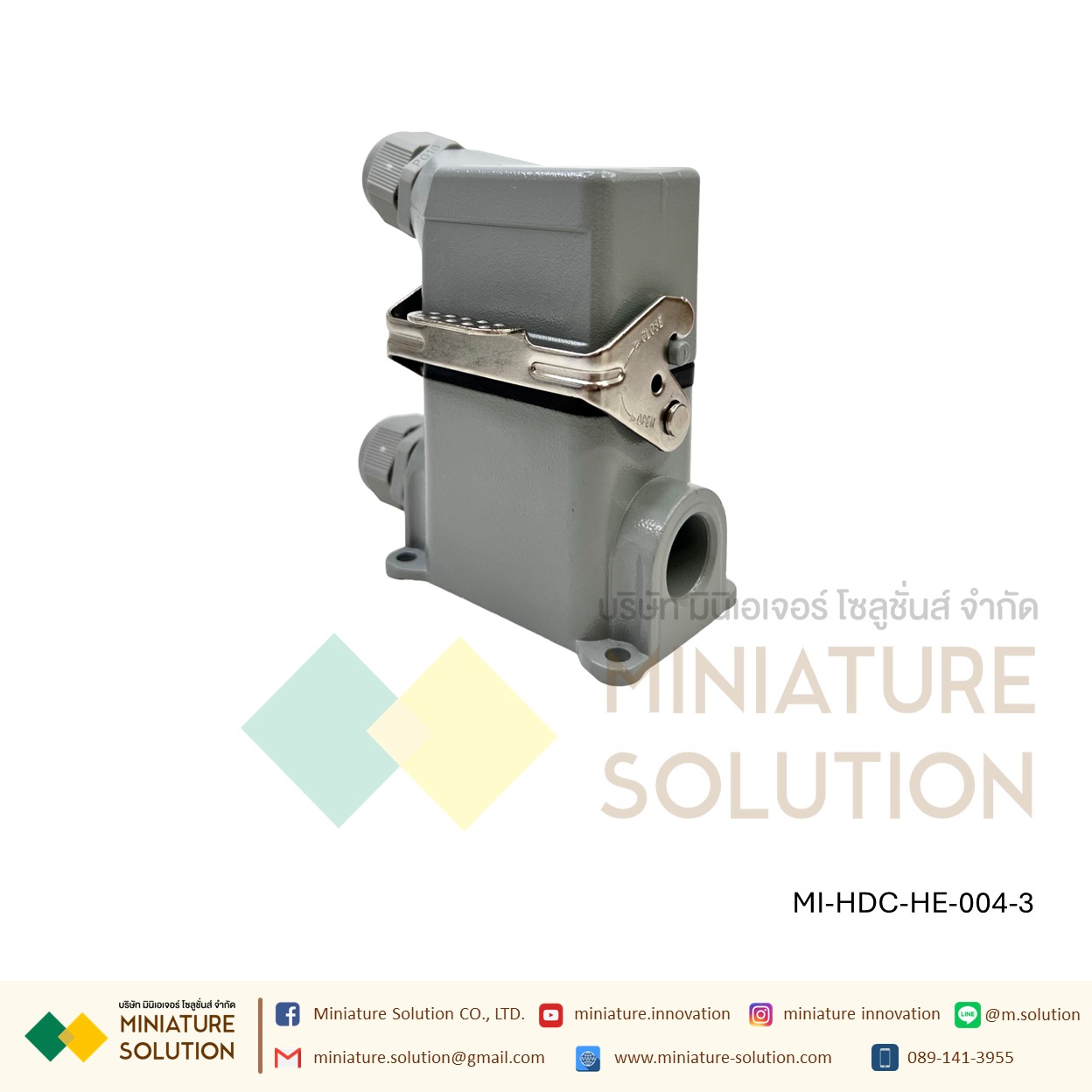 ปลั๊กเชื่อมต่อใช้สำหรับงานหนัก Heavy Duty Connectors Power แบบขันสกรู16A 500V HDC-HE-4/6/10/16/20/24/32/48 3 ช่อง