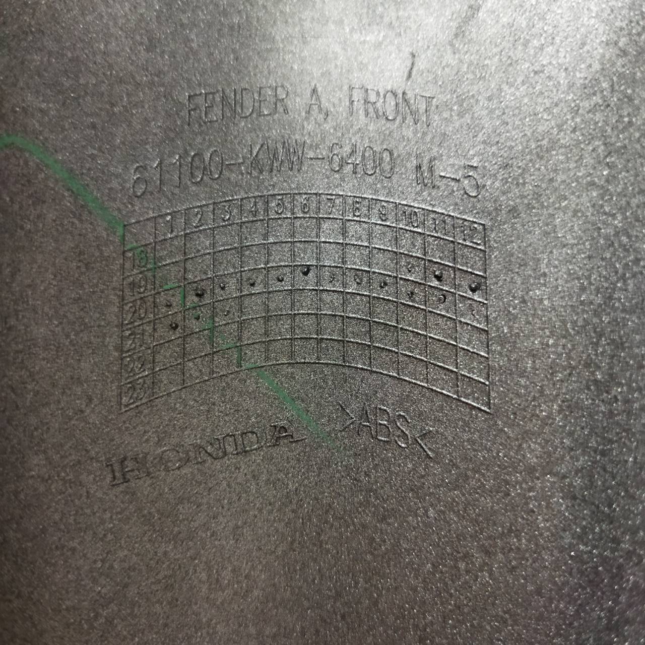 61100-KWW-640A6 บังโคลนหน้า A เวฟ110ไอ WAVE110I 2019-2020 อะไหล่แท้ HONDA