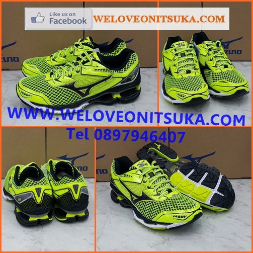 รองเท้าวิ่ง Mizuno Wave Creation 18 สีเขียวตองคาดดำ ยอดรองเท้าวิ่งออกกำลังกาย ยอดนิยม รองรับแรงกระแทกอย่างดี สีสวย ใส่สบายเท้า สวย น่าใช้ J1GC160110