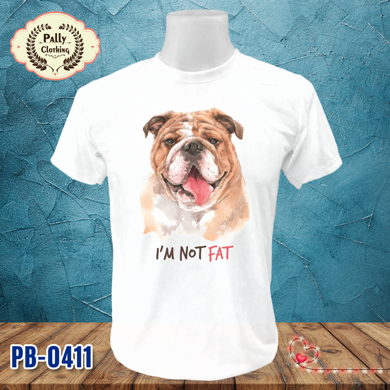 เสื้อยืดลายหมาแมว PB-0411 ลายอิงลิช บูลด็อก
