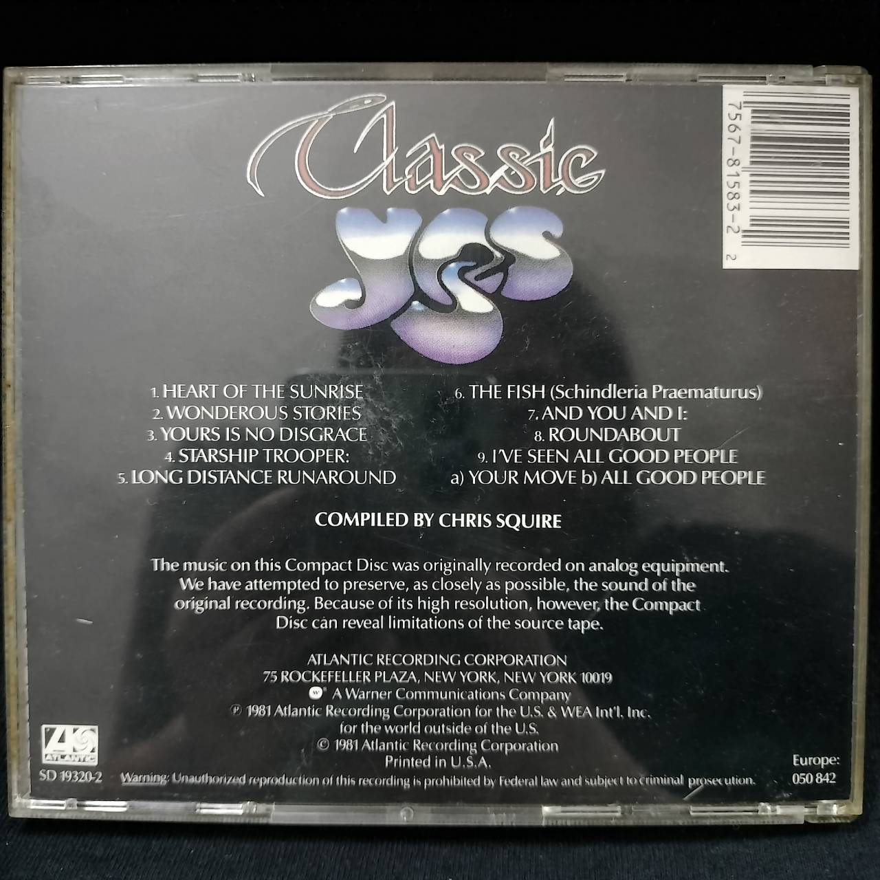 Yes – Classic Yes / JAPAN / แผ่นดี