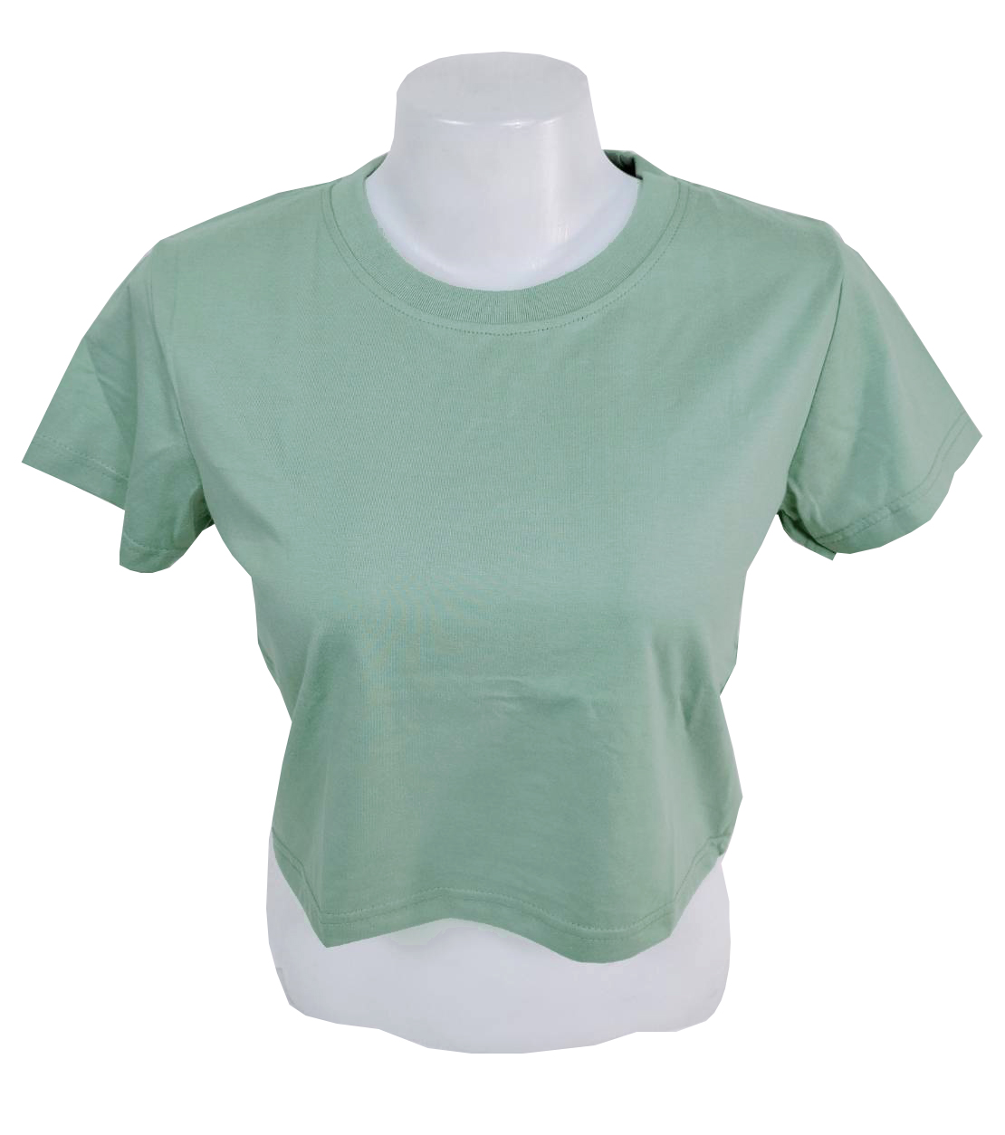 เสื้อยืดทรงครอป สีเขียวเบบี้กรีน เสื้อคุณภาพพรีเมี่ยม