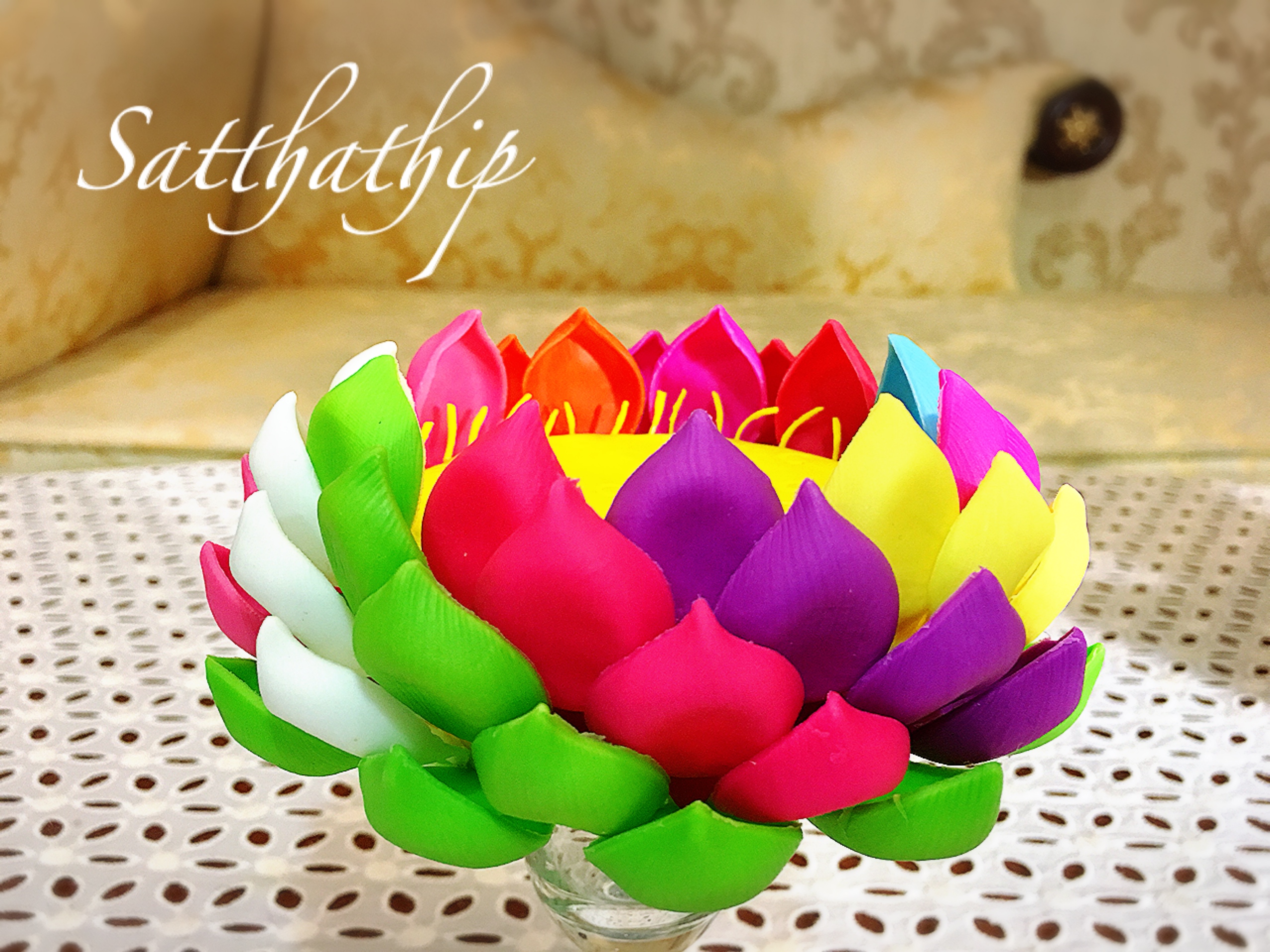 ถาดบัว ประดิษฐ์จากดิน - ฐานบัว ประดิษฐ์จากดิน - พานบัว ประดิษฐ์จากดิน - ถาดบัวดินปั้น - ฐานบัวดินปั้น - พานบัวดินปั้น -Tray