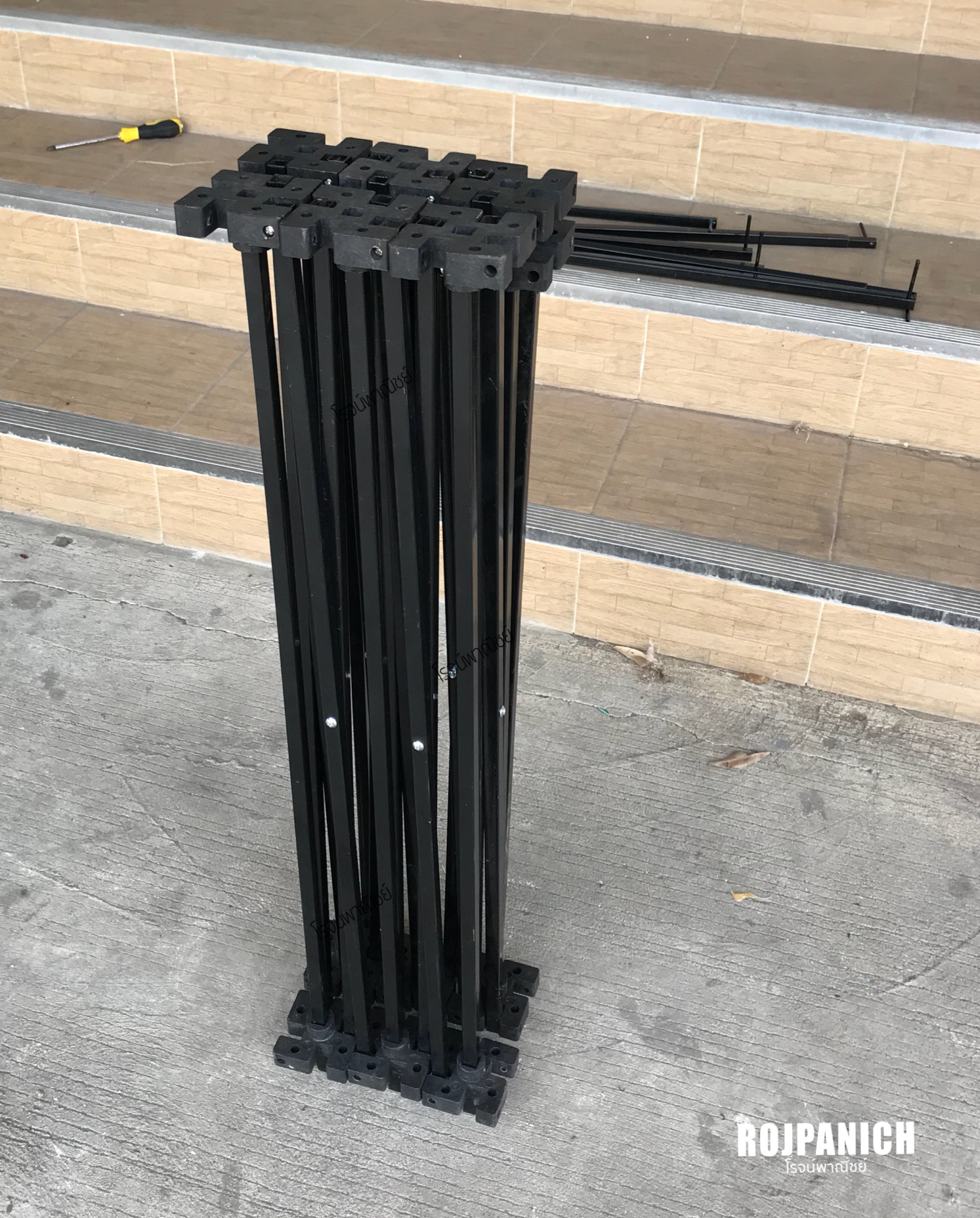 โต๊ะยืดหด1ชั้นสูงสี