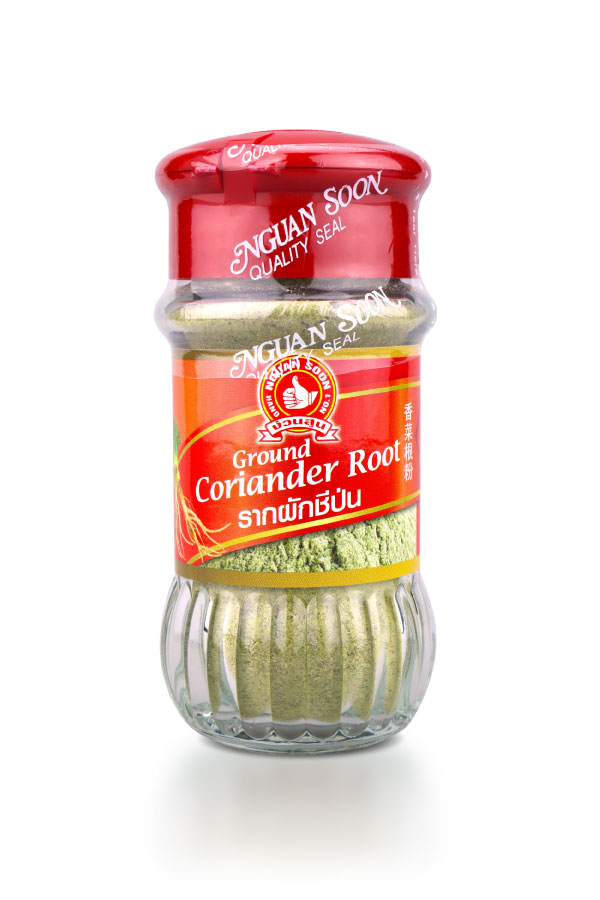 รากผักชีป่น ตรามือ ขวดแก้ว 30 กรัม No.1 Hand Brand Ground Coriander Root 30 g. (08-0187)